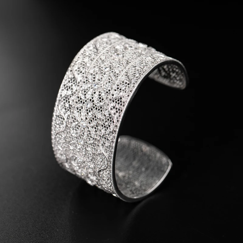 Женский браслет из серебра 925 пробы с цирконием украшения в стиле ретро