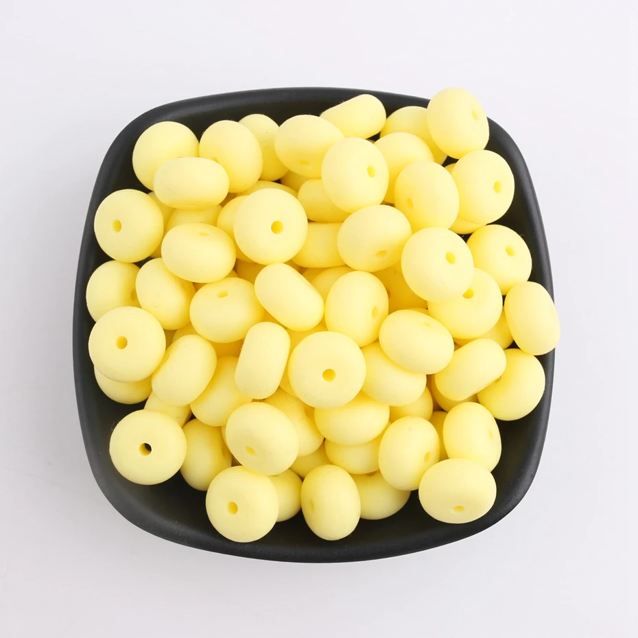 

Bite Bites Baby Silicone Teething Abacus Beads 10pcs Colorful Dice Shape DIY Saucer Loose Beads Food Grade Silicone Teeether