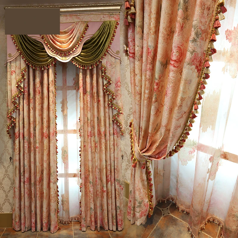 Занавески на заказ роскошный европейский стиль занавески для сада жаккардовые