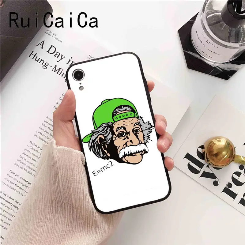 Ruicaica Забавный Einstein Eyes Красочный милый чехол для телефона iPhone 8 7 6 6S 6plus X XS MAX 5 5S SE XR 10