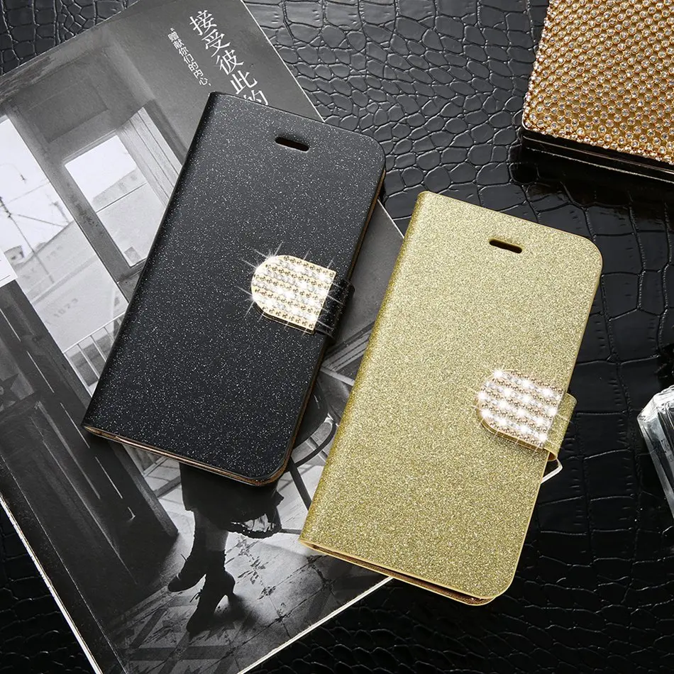 Чехол-книжка KISSCASE с блестками и бриллиантами для iPhone 6 6S Plus чехол-кошелек