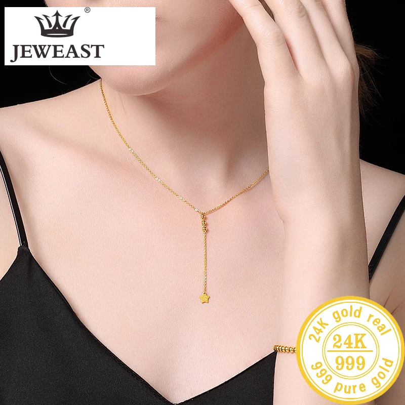 Цепочка из твердого золота 999 пробы с красивыми листьями модные классические