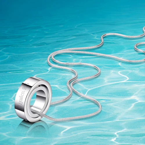 Ожерелье из стерлингового серебра 925 пробы с подвесками кольцами Фирменное