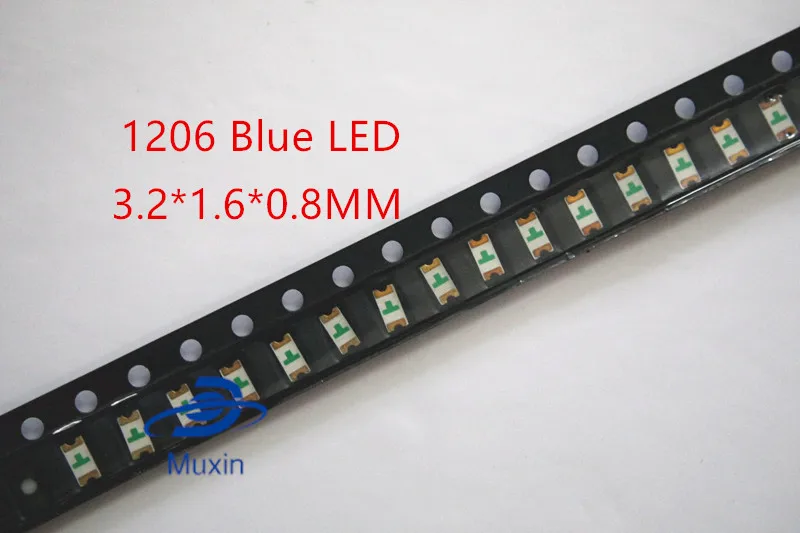 1206 SMD светодиодный синий светоизлучающий диод 100 шт./лот | Лампы и освещение