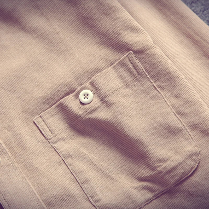 Бесплатная доставка 2018 мужская одежда рубашки вельвет Повседневное Slim Fit