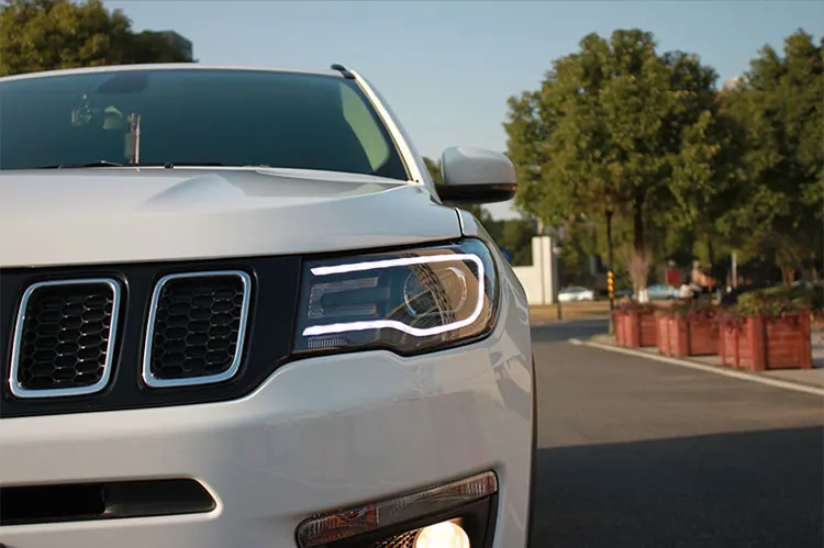 Авто. Pro автомобиль Стайлинг для Jeep compass фар- для компас светодио дный фар линзы двойной луч H7 Ксеноновые bi Xenon объектива