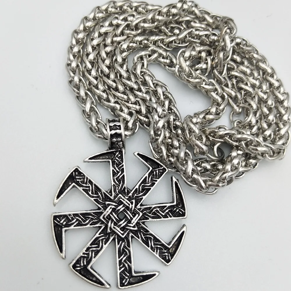 Славянский амулет Коловрат языческая подвеска Sunfiower Talisman Norse Jewelry ожерелье& Кулоны славянский символ серебряное ожерелье