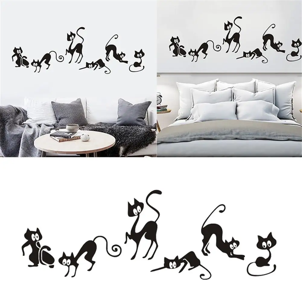 Новый шесть Кот талии стикер на стену для домашнее украшение в виде животного DIY