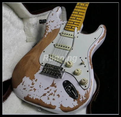 Relic электрическая гитара латунные седла nitrolaquer Stain Finish Heavy 100% ручная работа