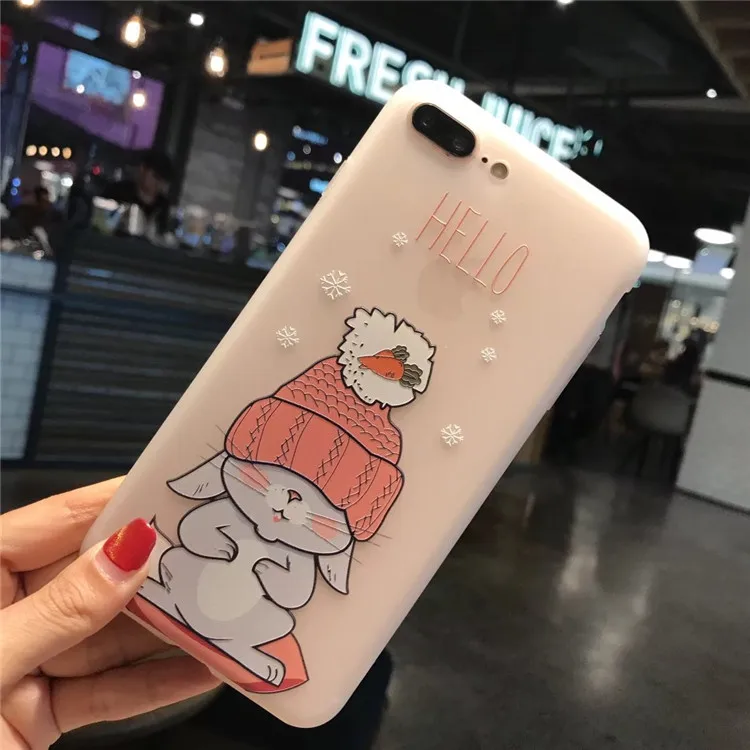 Рельефный озорной человек Пирамида кошка чехол для телефона с кроликом iPhone X 8 7 Plus