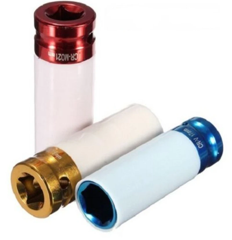 3Pcs 1/2 Inch Dr Alloy Wheel Deep Impact Lug Nut Socket Set 17mm 19mm 21mm Auto Repair Tools | Инструменты