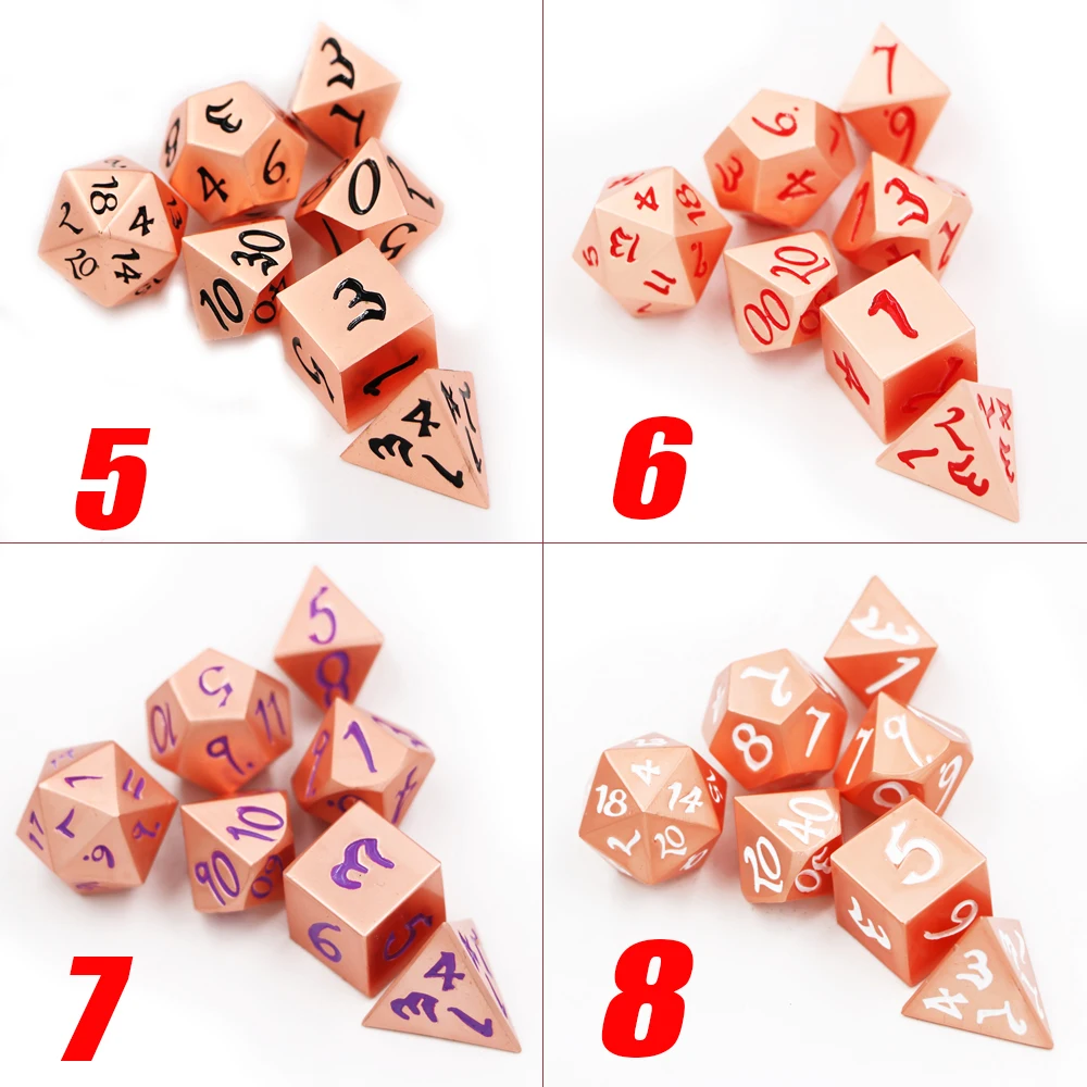 IMDG 7 шт./компл. креативные RPG игровые кубики многогранные металлические DND большой