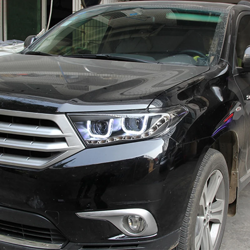 Автомобильный Стайлинг для Toyota Highlander 2012 2014 фары светодиодный ные DRL линзы двойной
