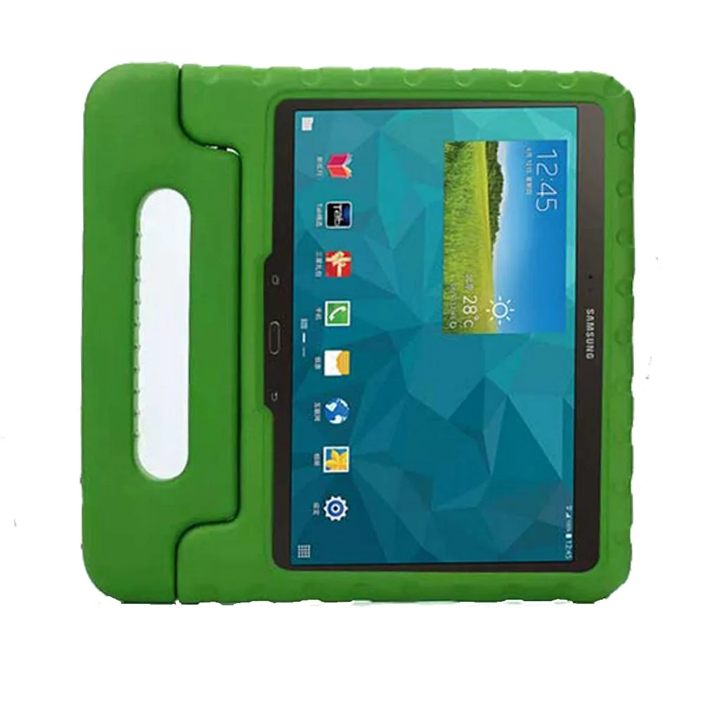 Детский защитный безопасный противоударный пены чехол для Samsung Galaxy TAB 4 10,1 T530 531 535/TAB 3 10,1 P5200 P5210 P5220+ ручка - Цвет: green