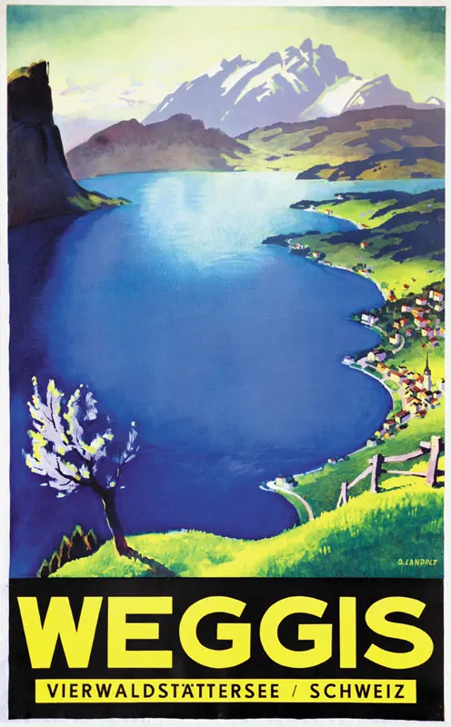 Switzerland Lucerne Tourism Posters Vitznau Classic Wall Sticker Canvas Paintings Decorative Vintage Poster Home Bar Decor Gift | Дом и сад