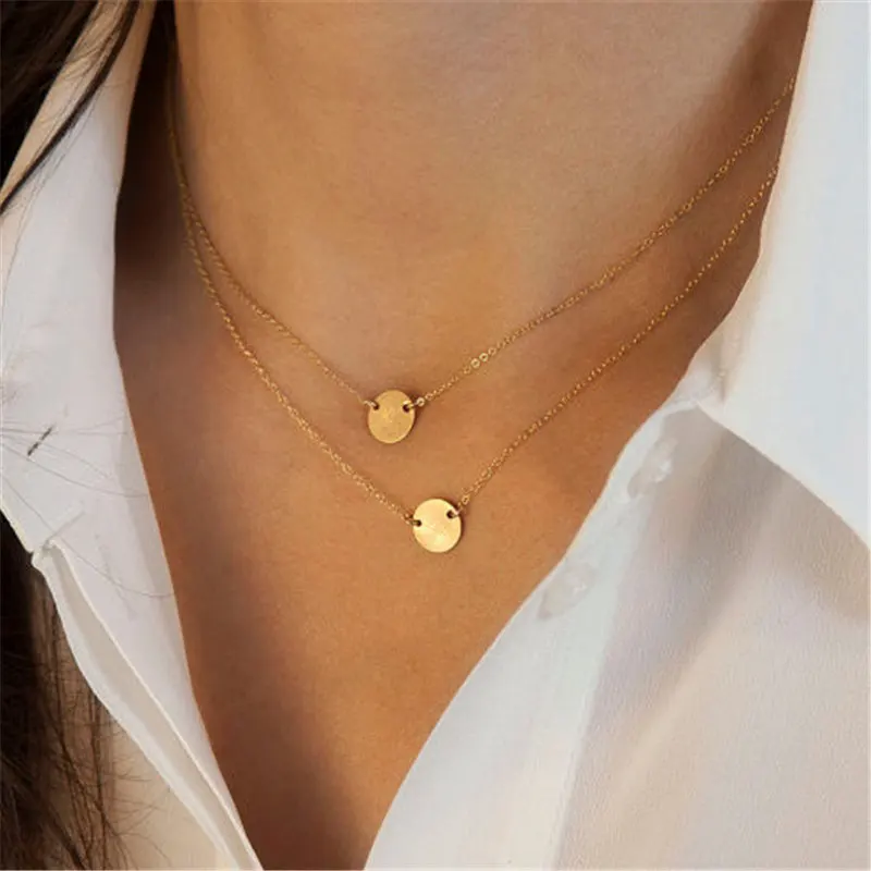 ZCHLGR круглые подвески ожерелья с блестками вечность ожерелье минималистическое