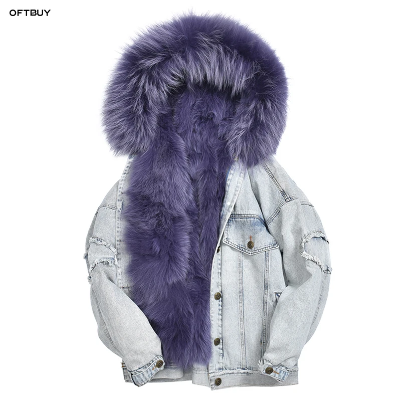OFTBUY 2019 зимняя куртка женская парка пальто с натуральным мехом воротник из
