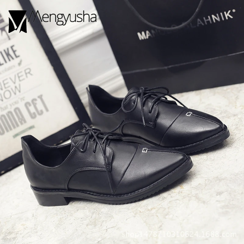 Женские Кожаные Туфли оксфорды демисезонные Дерби с острым носком фигурная