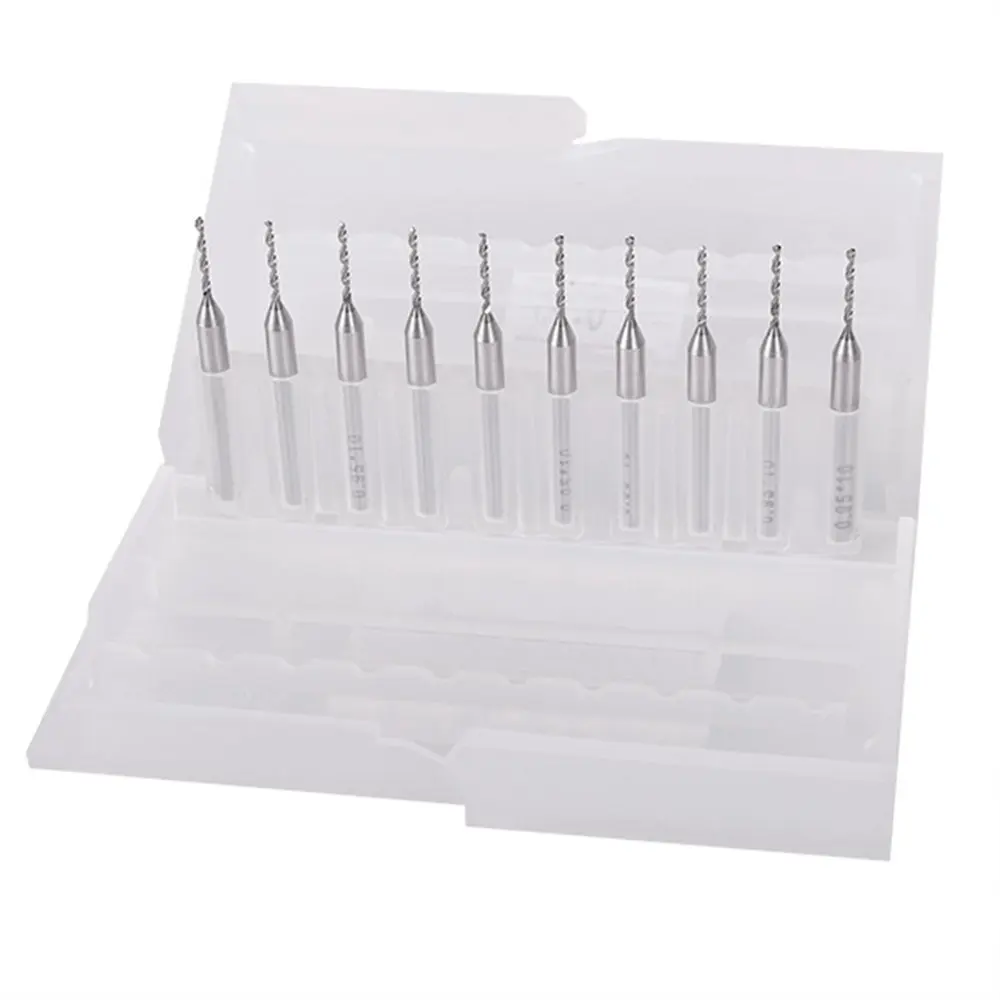 

3.175mm Tungsten Steel Carbide PCB CNC Drill Bits Milling Machine 0.9mm S7