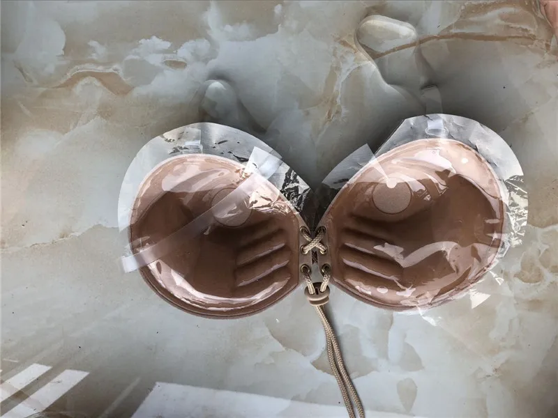 100 pcs Female Sexy Stealth Sticky Bra Self-adhesive Stick on Gel Push Up Invisible With Straps Bikini Bra Silicone A-D