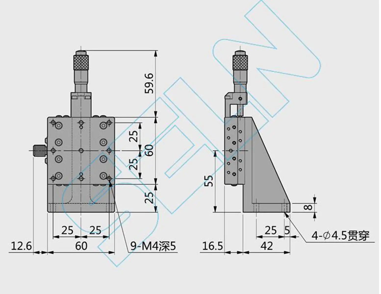 Z-axis 60X60mm вертикальный Регулируемый точный линейный сценический поперечный