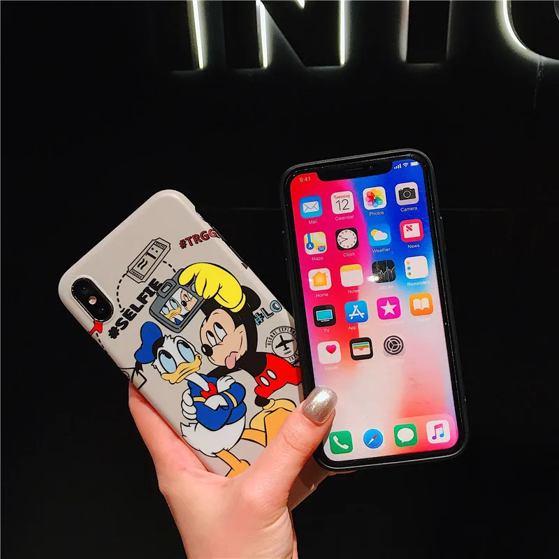 Mickey Minnie Mouse Case For iPhone 6 6s 8 X 7 XS MAX XR Cover Plus Donald Duck photograph Soft IMD Fundas cases |