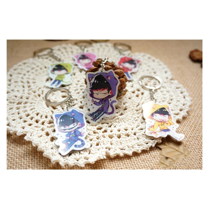 6 5 см шт./компл. аниме брелок Osomatsu san Matsuno Todomatsu Llavero Family Mumbers брелоки подарок один