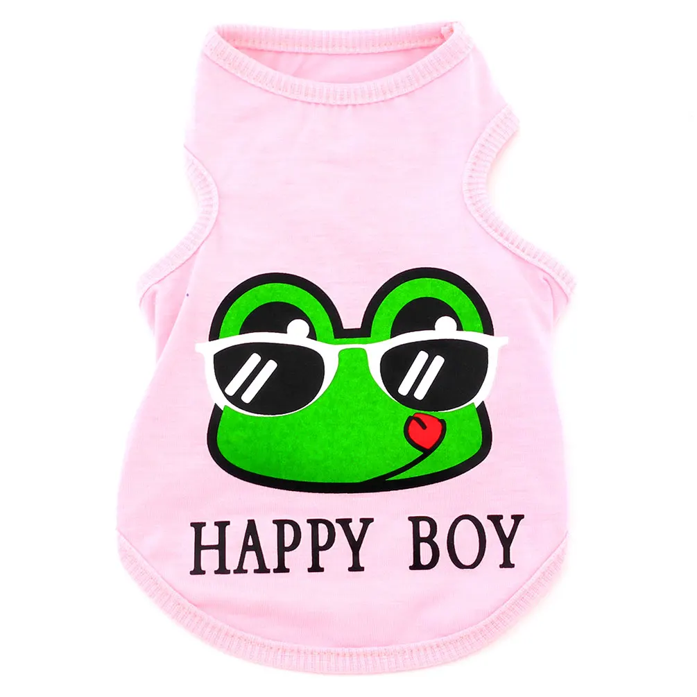 2017 Одежда для маленьких собак девочек и мальчиков жилет Happy Frog футболка