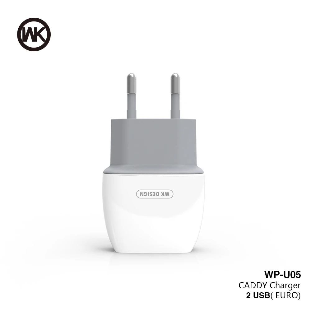 Дизайн WK EU Plug 2 USB зарядное устройство для iPhone X Samsung телефон док станция