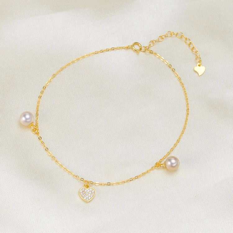 Фурнитура для браслета на цепочке из серебра 925 пробы с жемчугом комплектующие