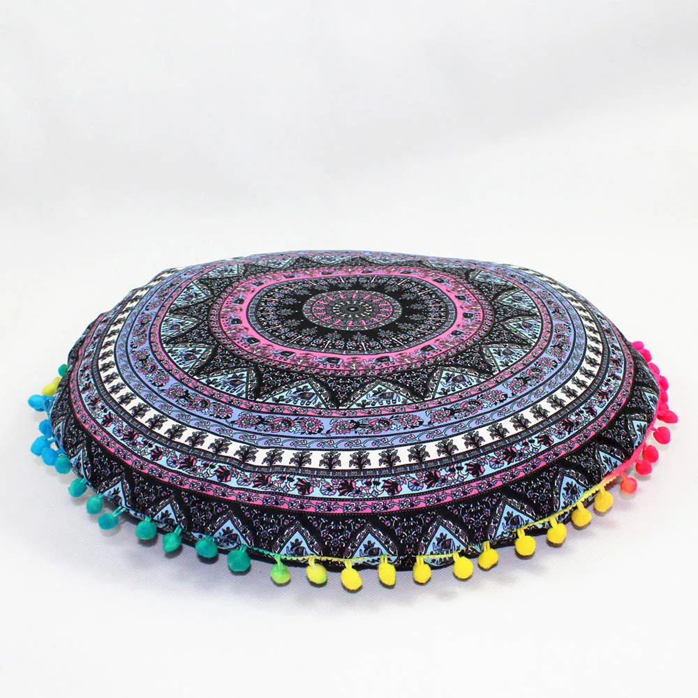 Gajjar Новинка 43*43 см напольные подушки с индийской мандалой круглые Boho Чехлы для подушек текстильный чехол для подушек Прямая поставка