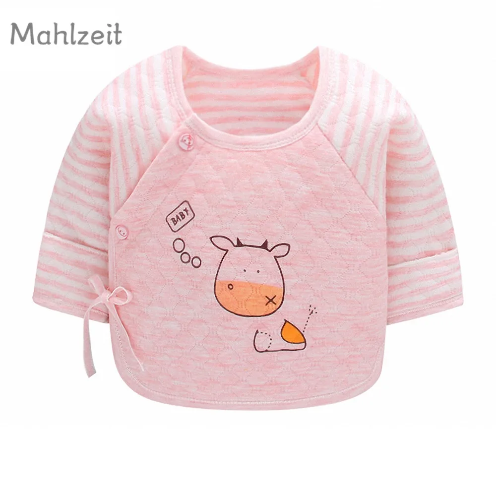Autumn Winter newborn baby boy girl thick clothes 0-3M 100% cotton long sleeve undershirt infant warm cute sleep | Детская одежда и