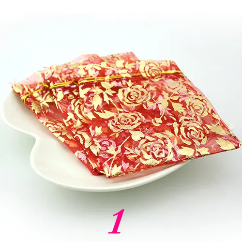 1 light siam 10*12 Сумка из органзы, 100 шт./лот, Подарочная сумка на Рождество, свадьбу, 10 цветов, упаковка для демонстрации ювелирных изделий - Цвет: 1 light siam