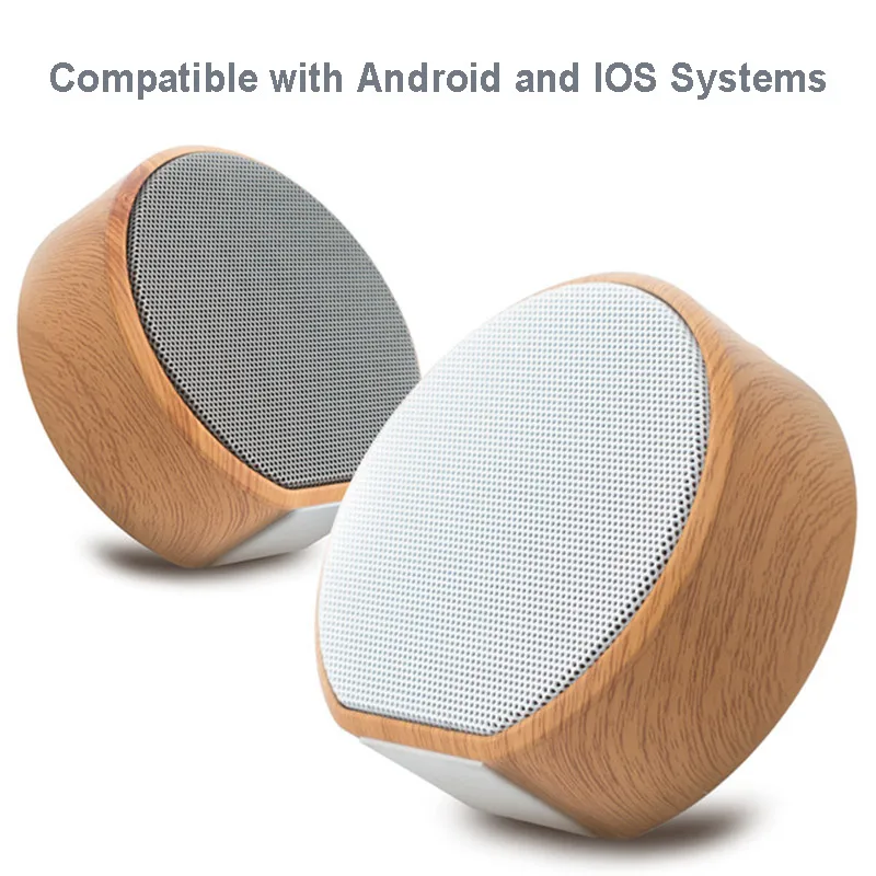 Portable Mini Wood Grain Wireless Bluetooth Speaker Subwoofer Audio Stereo Loudspeaker Sound System Support AUX TF