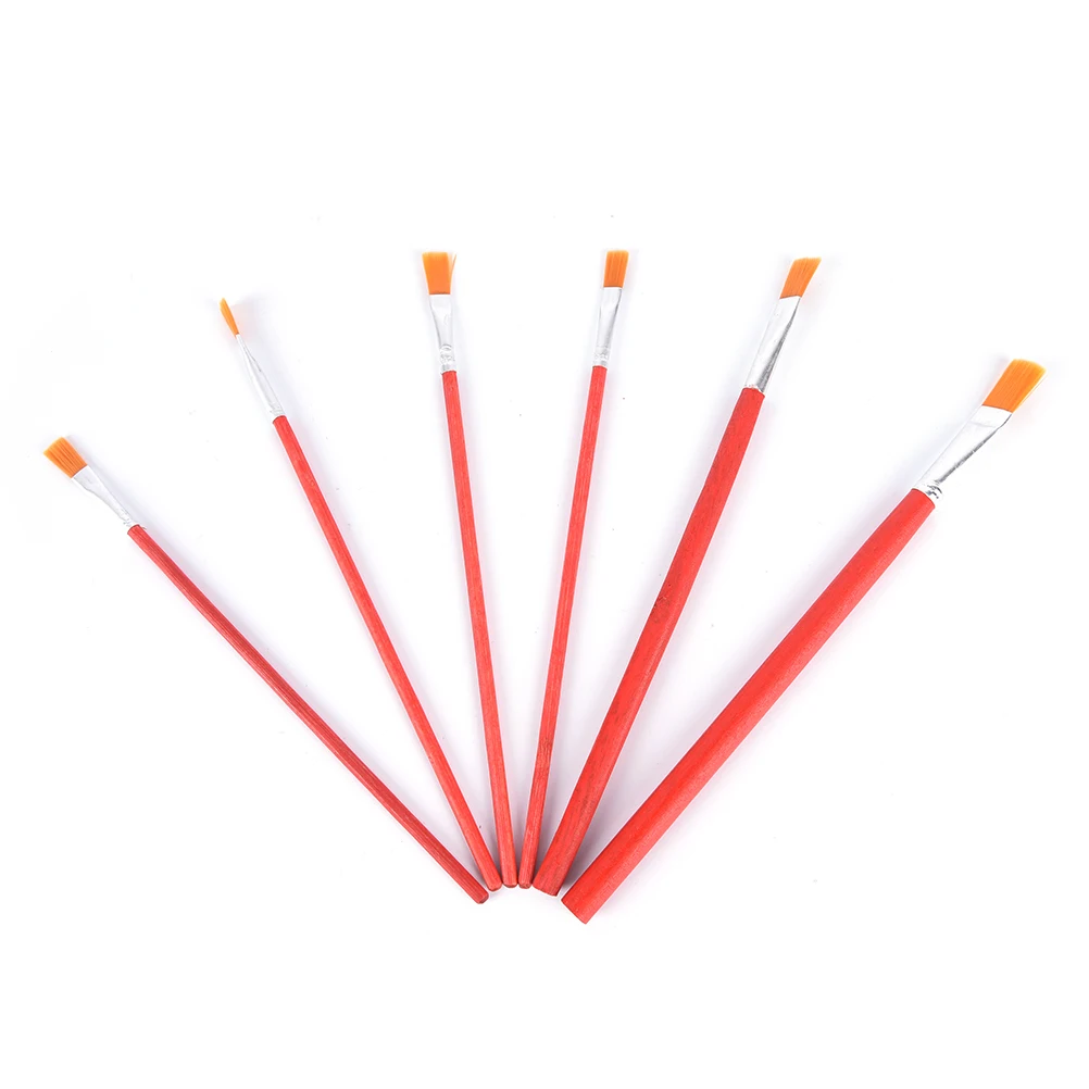 6 шт./набор кистей для рисования нейлоновый крючок волос набор масляной акварели