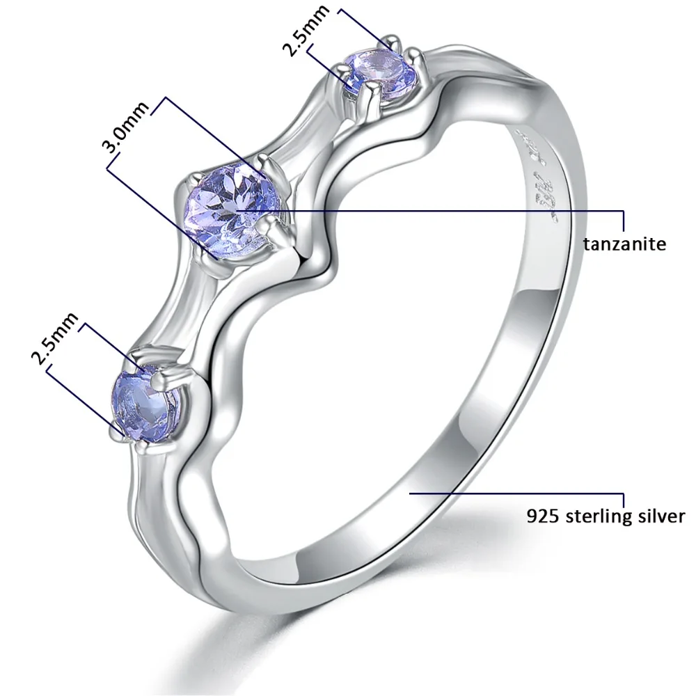 

Hutang Natural Gemstone Tanzanite Wedding Ring Solid 925 Sterling Silver Fine Fashion Stone Jewelry for Women's Gift New Arrival