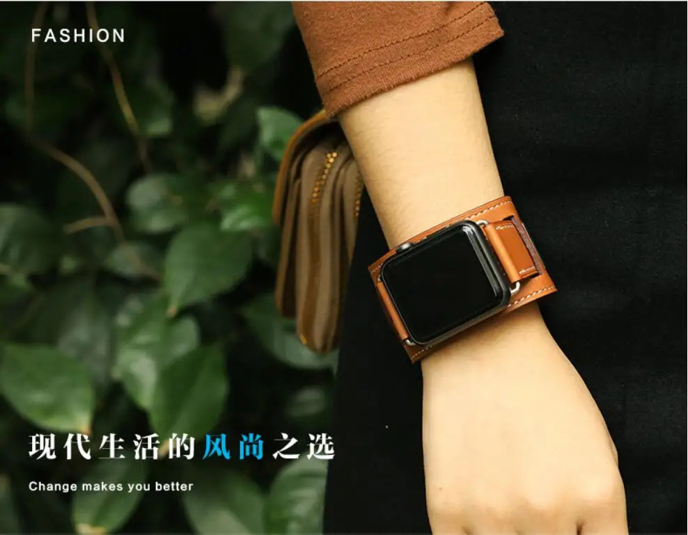 Для браслет для iwatch серии 5/4/3/2/1 кожаный ремешок для наручных часов Apple Watch манжета ремешок кожаный ремешок 42 мм, 38 мм, 40 мм 44 мм
