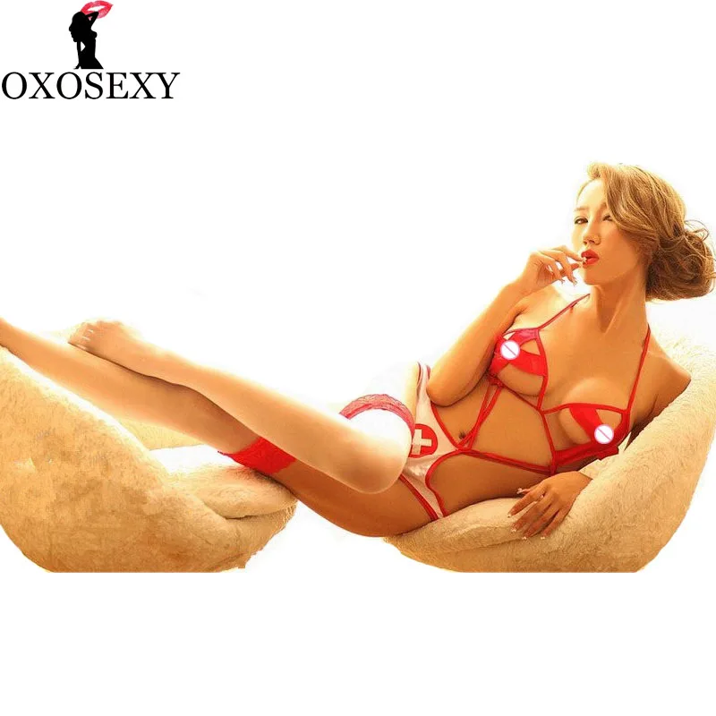 OXOSEXY женское сексуальное нижнее белье Горячая униформа медсестры Тедди Косплей