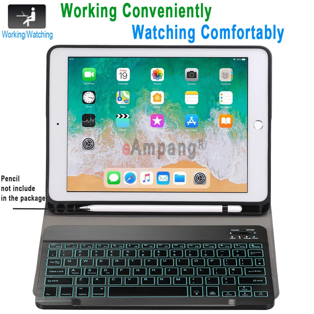 Чехол для клавиатуры с подсветкой Apple iPad 5 го 6 поколения 9 7 2018 2017 Air 1 2 Pro умный
