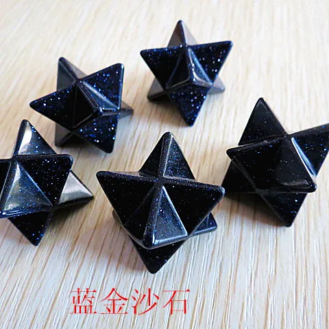 20 мм 3D высокое качество натуральный синий песочный камень подвеска Маятник merkaba