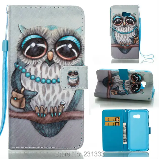 Чехол кошелек с цветком на ремешке из искусственной кожи для Samsung GALAXY A5 A3 J7 J3 J5 Prime