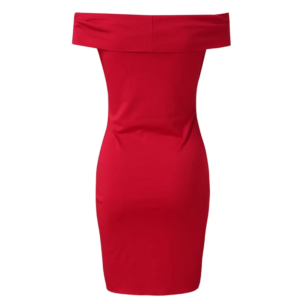 Для женщин Slash шеи с плеча завязывается поясом Ruched сексуальное мини платье