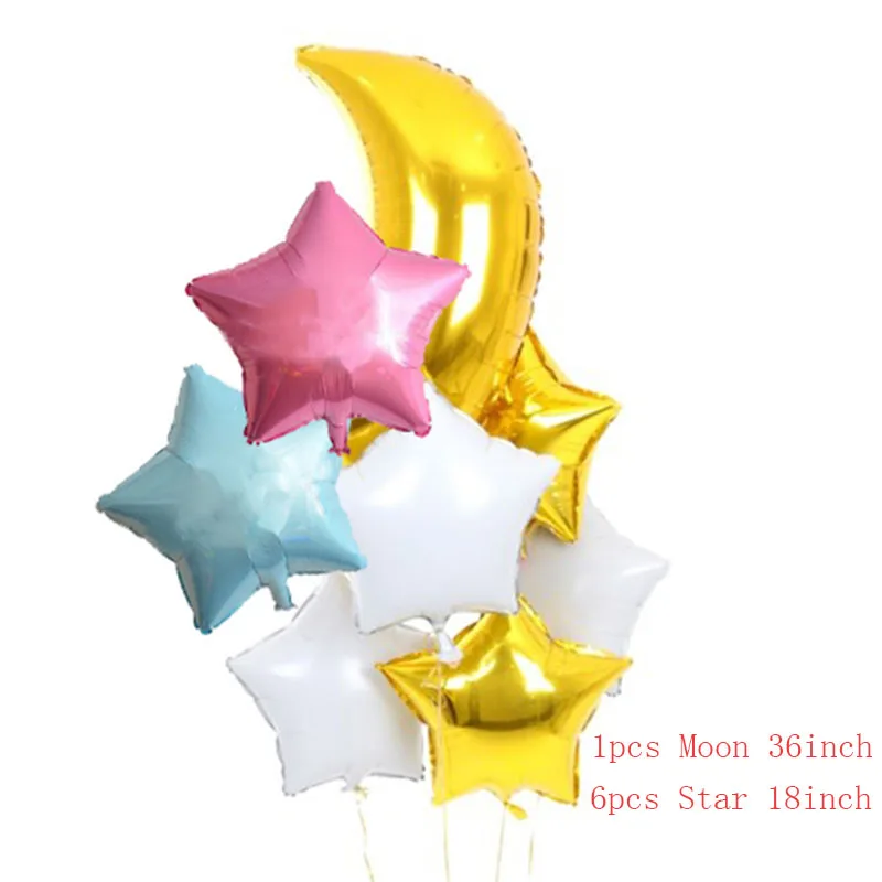36 дюймов Луна Фольга шарики Звезда Globos для День рождения украшения взрослых
