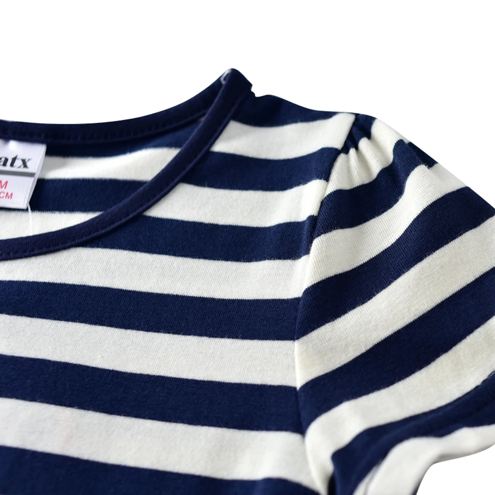 Girls Baby Short Sleeve Cartoon Dress Summer New Kids Wearing Denim Belt Round Neck Embroidered H7123 | Детская одежда и обувь