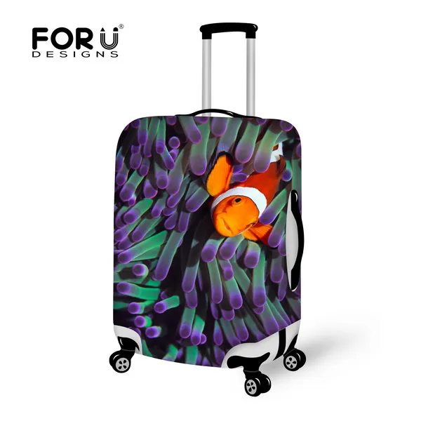C0292 FORUDESIGNS/с рисунком рыбок Для Мальчиков И Синий Чемодан Защитная пылезащитные заглушки на колесиках, чемодан из эластичного Крышка 18/20/22/24/26/28 дюймов - Цвет: C0292