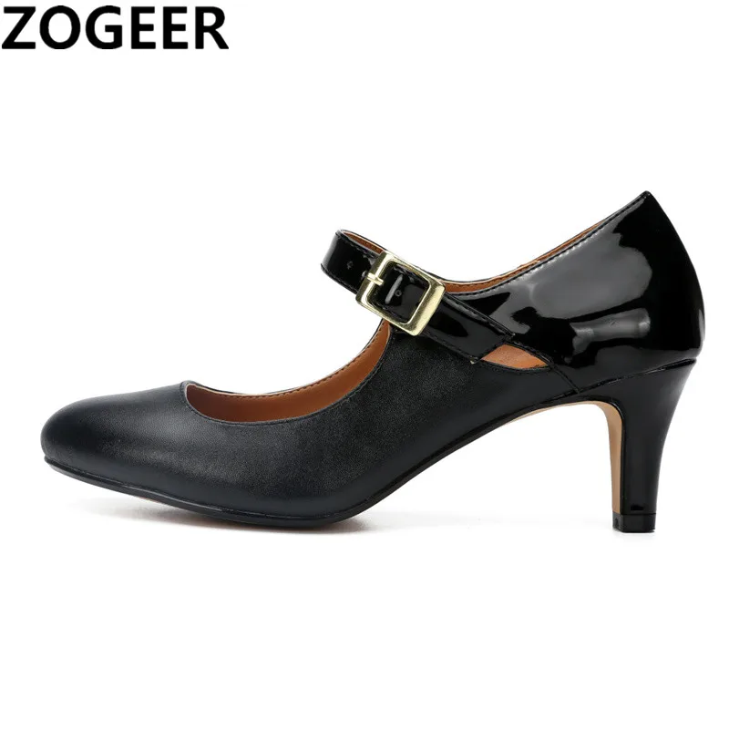 Туфли лодочки женские на среднем каблуке повседневные однотонные Красные