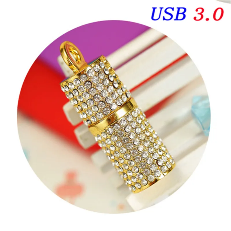 JASTER USB3.0 металлический Кристальный столб USB флеш-накопитель Флешка 4 ГБ 8 ГБ 16 ГБ 32 ГБ 64 Гб карта памяти creativo U диск внешний накопитель - Цвет: Gold