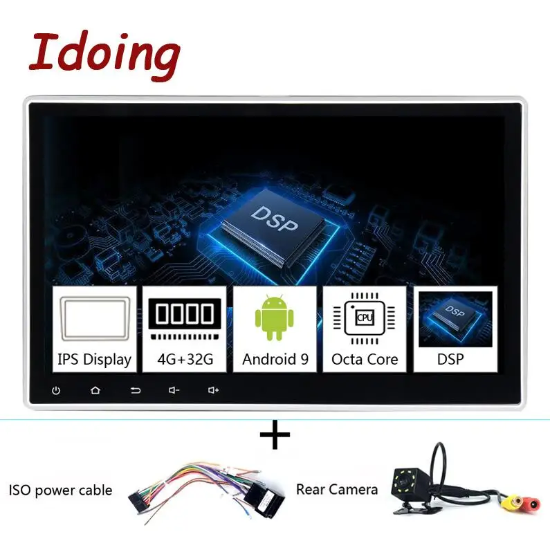 iso and camera Idoing 1Din 10," PX5 4G+ 64G Восьмиядерный Универсальный Автомобильный gps DSP радио плеер Android 9,0 ips экран навигация Мультимедиа Bluetooth - Цвет: iso and camera