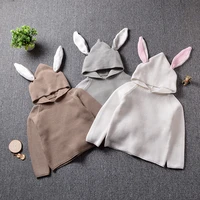 autumn winter baby boys sweaters rabbit hood cotton pullover kids girls knitted sweater bunny jumpers unisex cardigan birthday