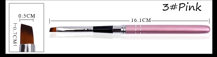 03 pink Новинка, 1 шт., металлическая ручка, кисть для рисования ногтей, УФ-Гель-лак, 3d Ручка для рисования, подводка для плоских ногтей, наконечники, кисточки для маникюра, инструменты - Цвет: 03 pink